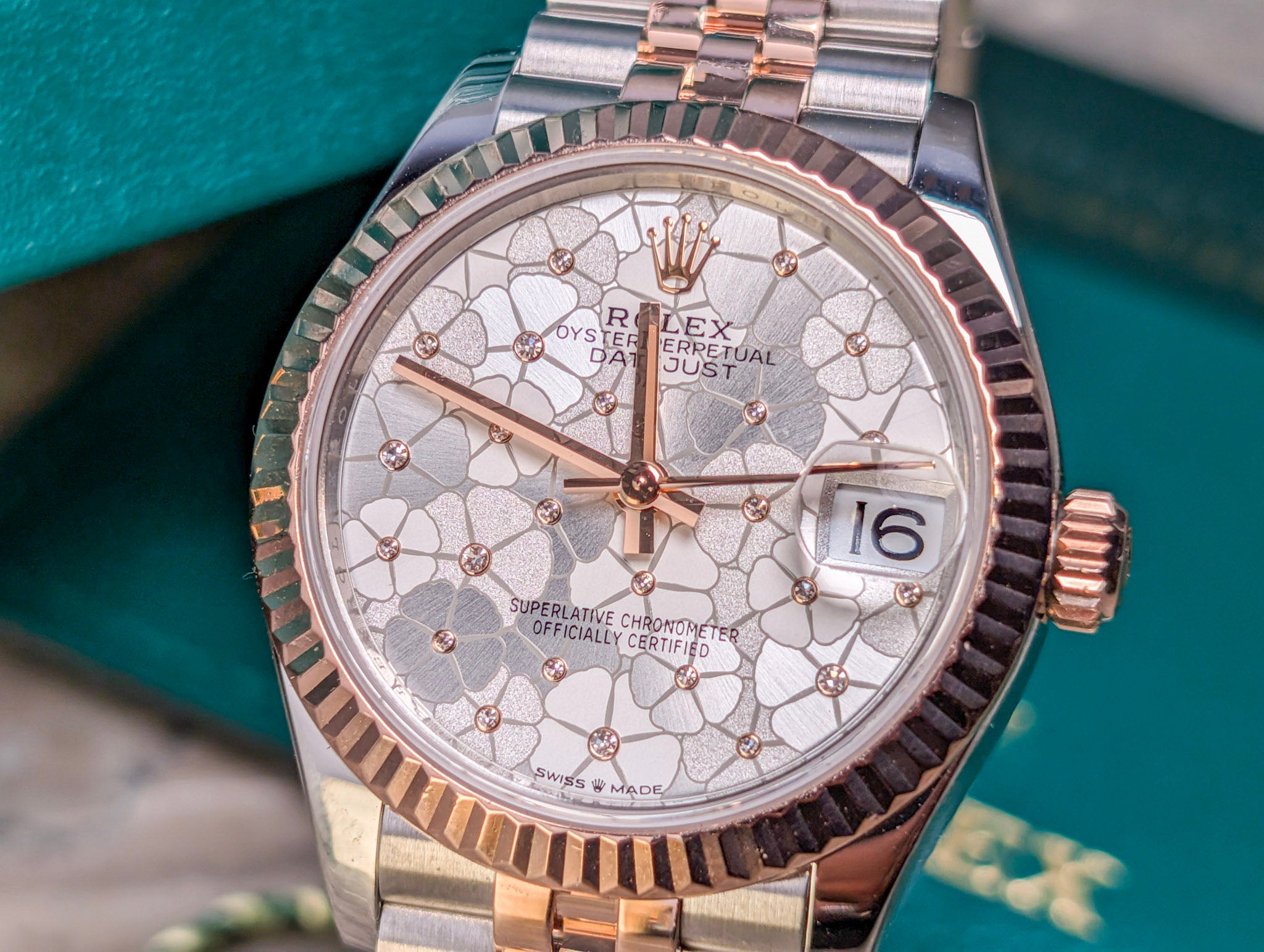 Rolex Datejust 31 278271 Floral Dial Two Tone Jubilee Diamond Full Set