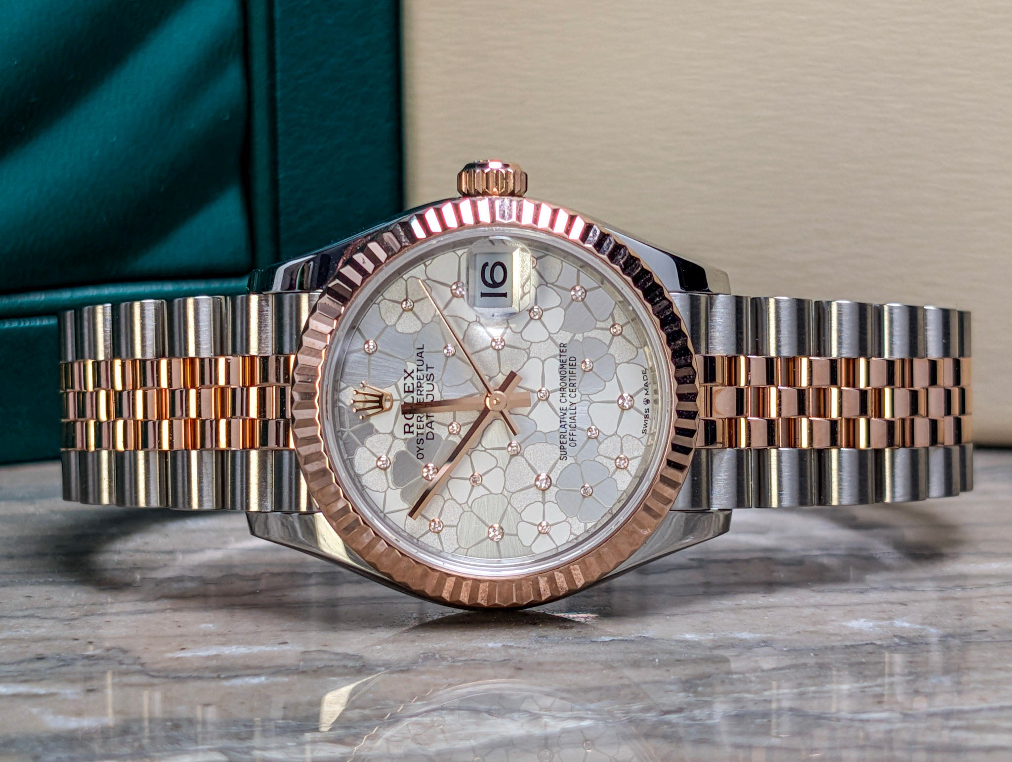 Rolex Datejust 31 278271 Floral Dial Two Tone Jubilee Diamond Full Set