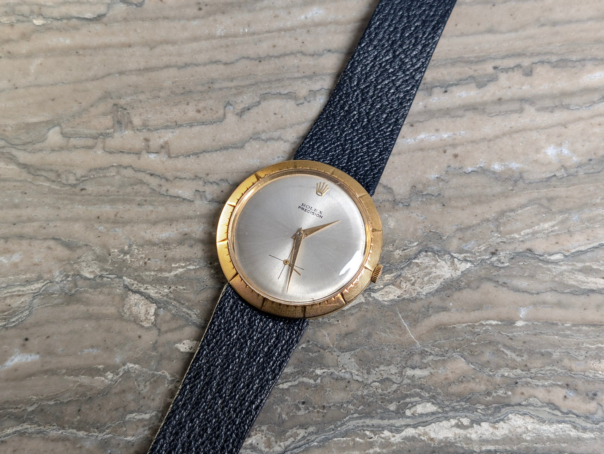 Rolex Precision 9522 Disco Volante 36mm Zephyr Bezel Sunburst Dial Vintage