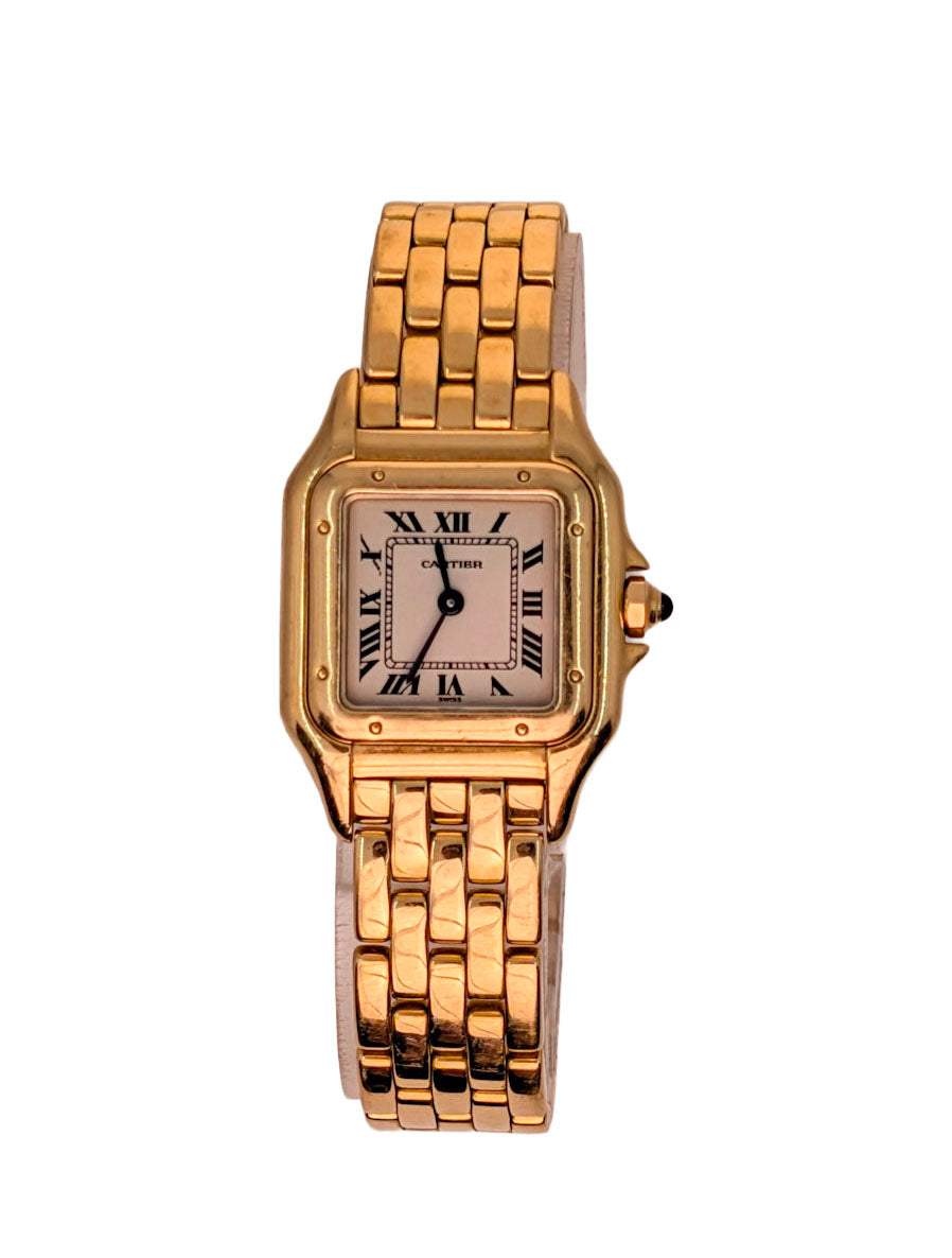 Cartier Panthere Square 1070 18K Yellow Gold Quartz Ladies Wrist Watch 22mm
