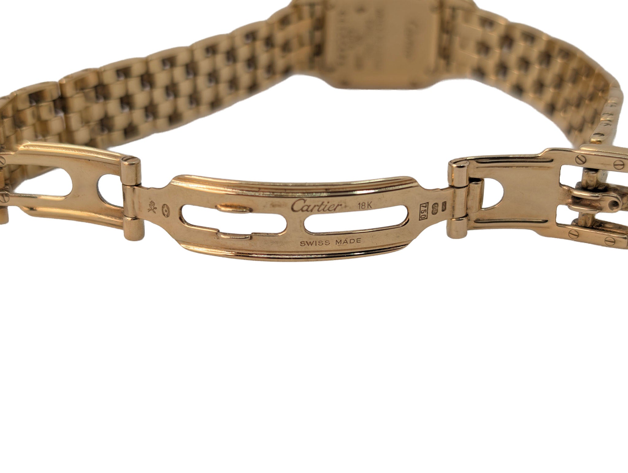 Cartier Panthere Square 1070 18K Yellow Gold Quartz Ladies Wrist Watch 22mm