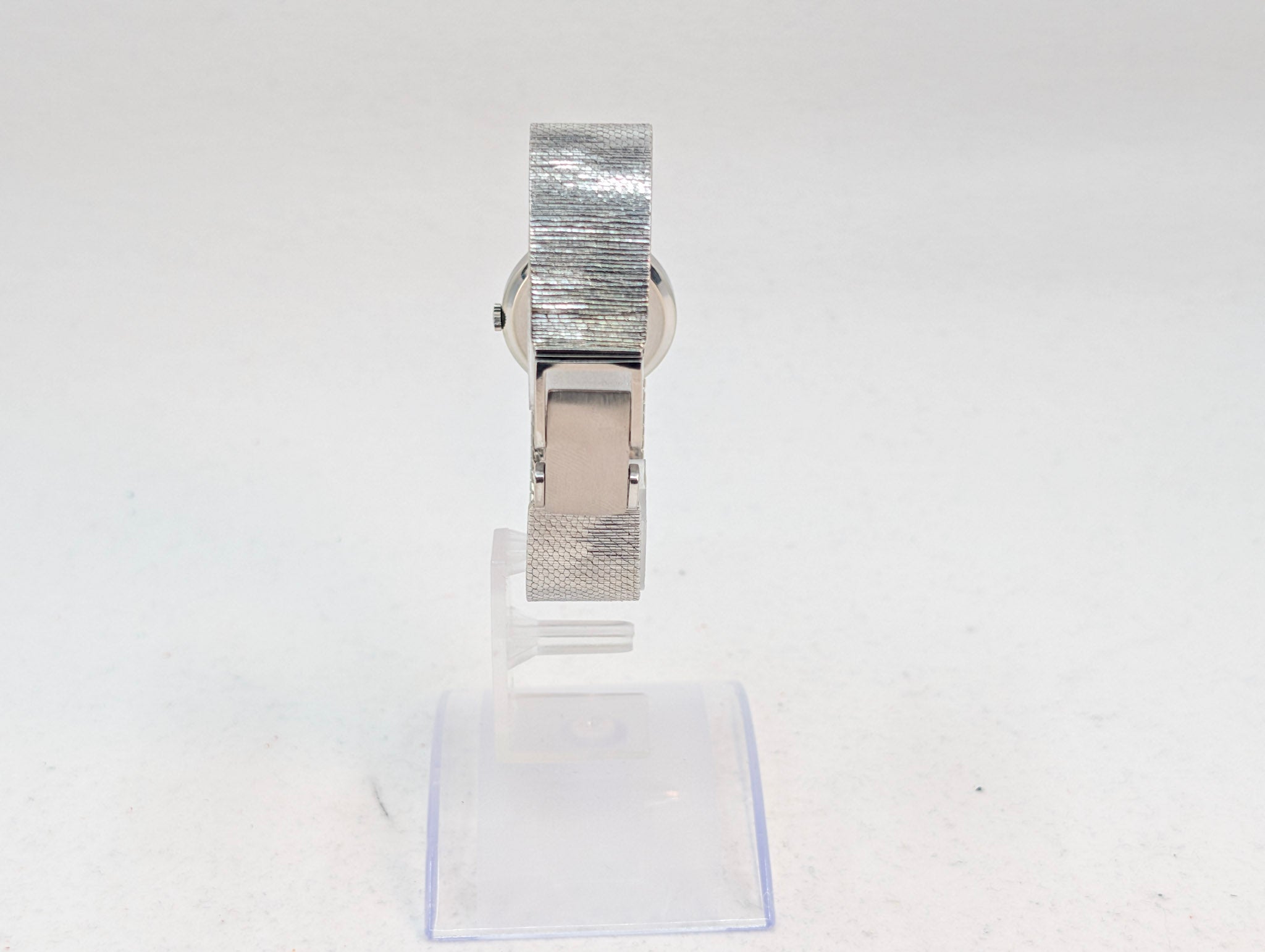 Gubelin White Gold Diamond Bezel Sunburst Dial 24mm Vintage Swiss Watch