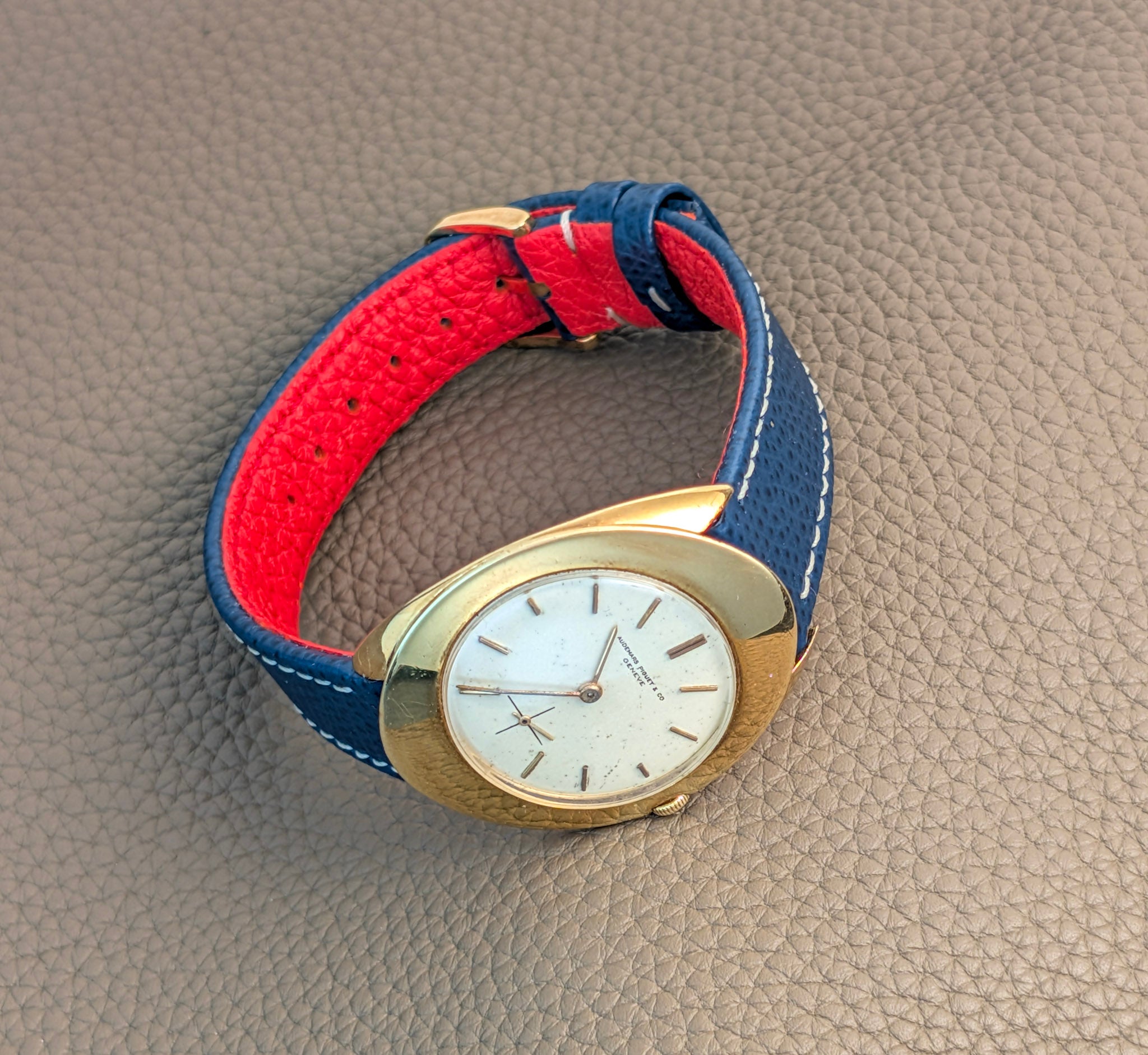 Vintage Audemars Piguet Volante Wenger 18k Gold Ellipse Manual Wind Watch