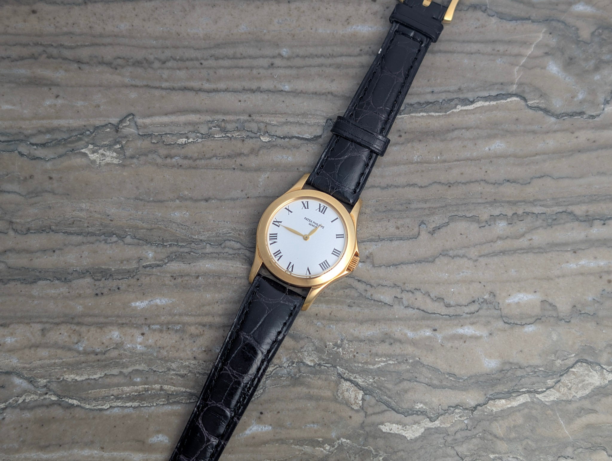 Patek Philippe Calatrava Mini 4905J 18K Yellow Gold 28mm Watch 2 Straps