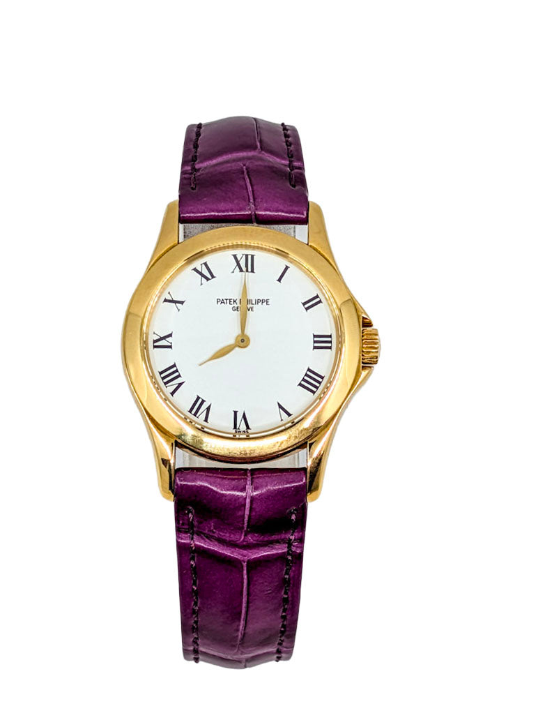 Patek Philippe Calatrava Mini 4905J 18K Yellow Gold 28mm Watch 2 Straps