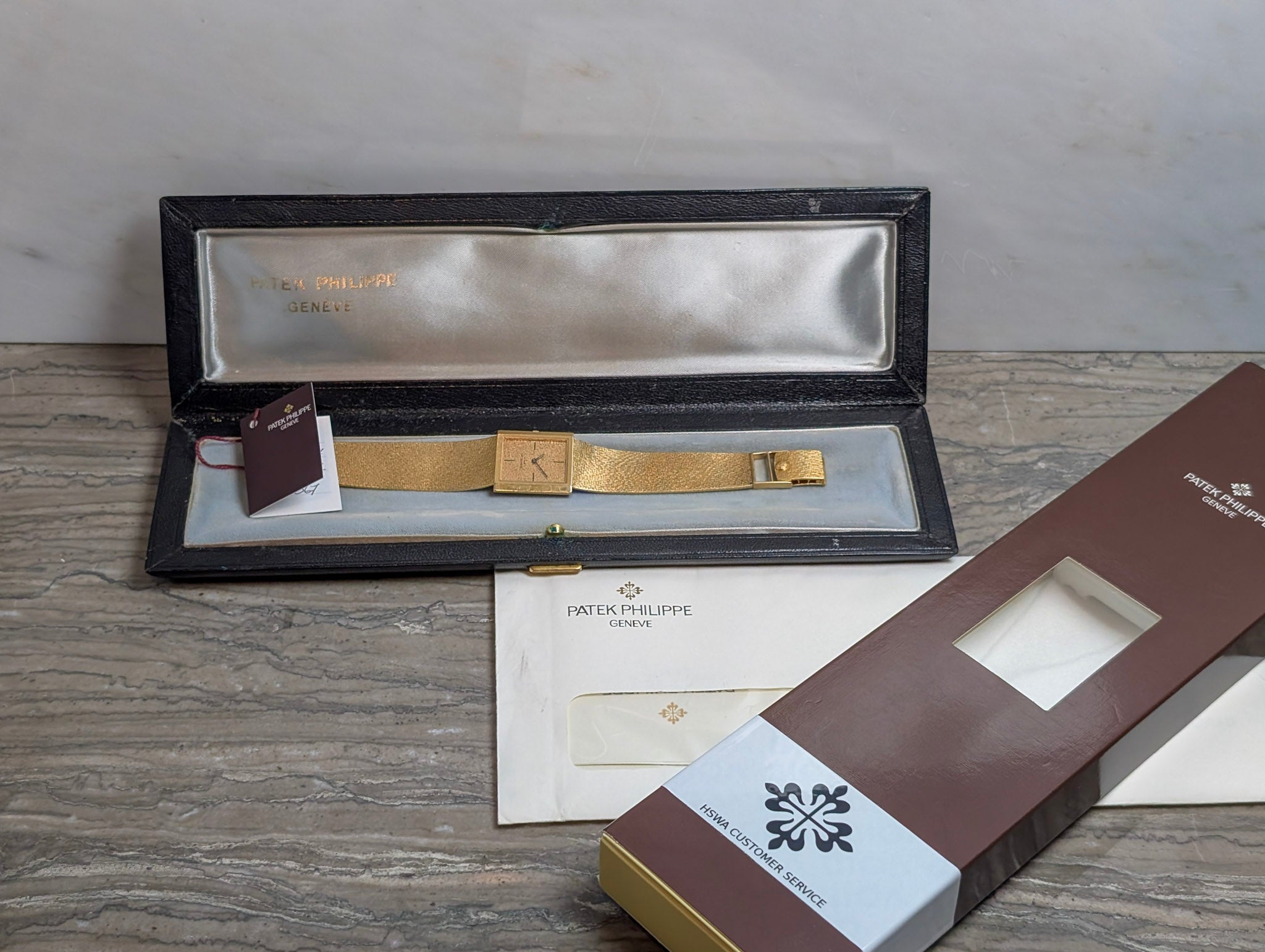 Patek Philippe 3491/3J-200 Yellow Gold Bracelet Watch with Box and Service Papers