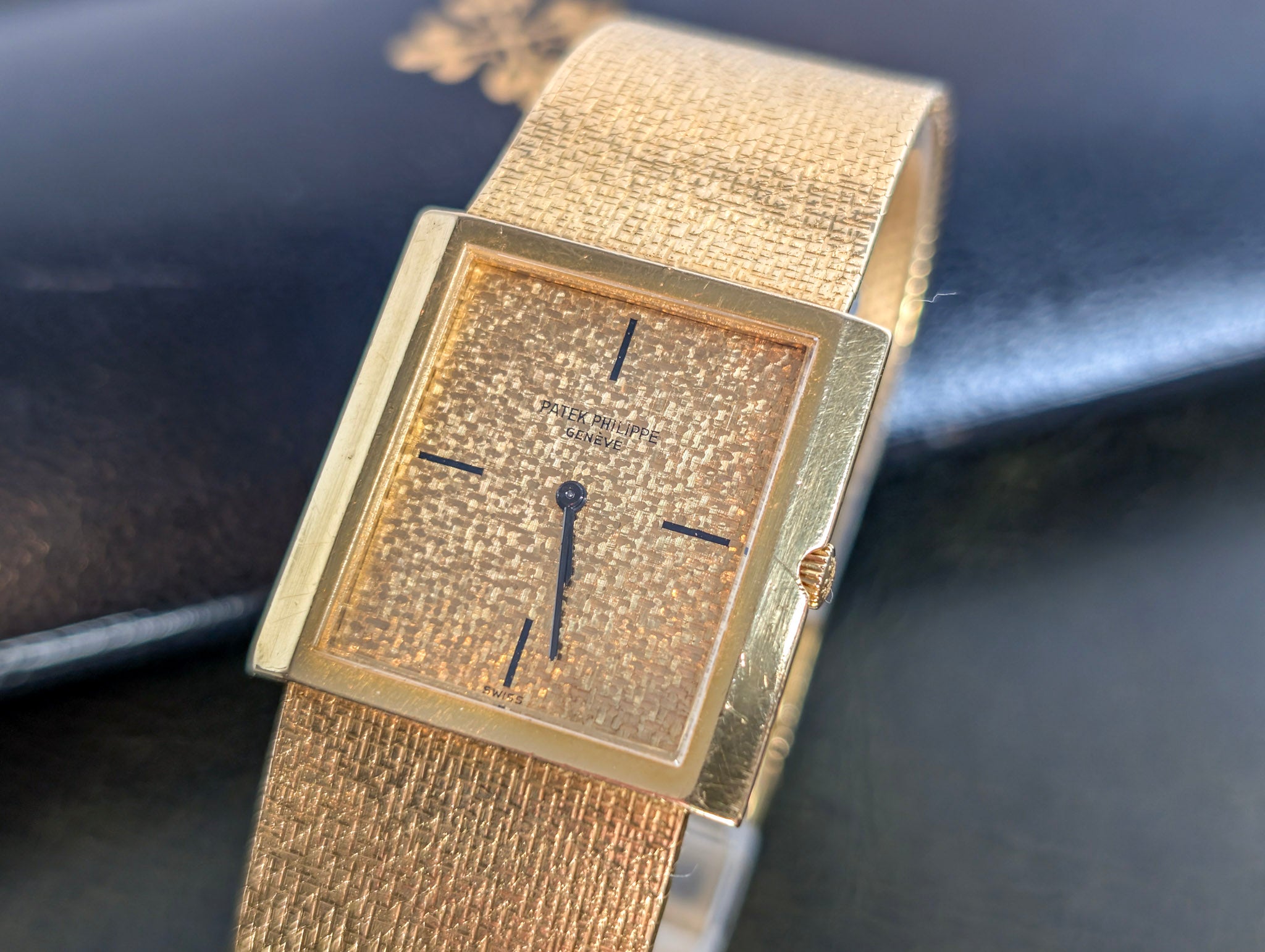 Patek Philippe 3491/3J-200 Yellow Gold Bracelet Watch with Box and Service Papers