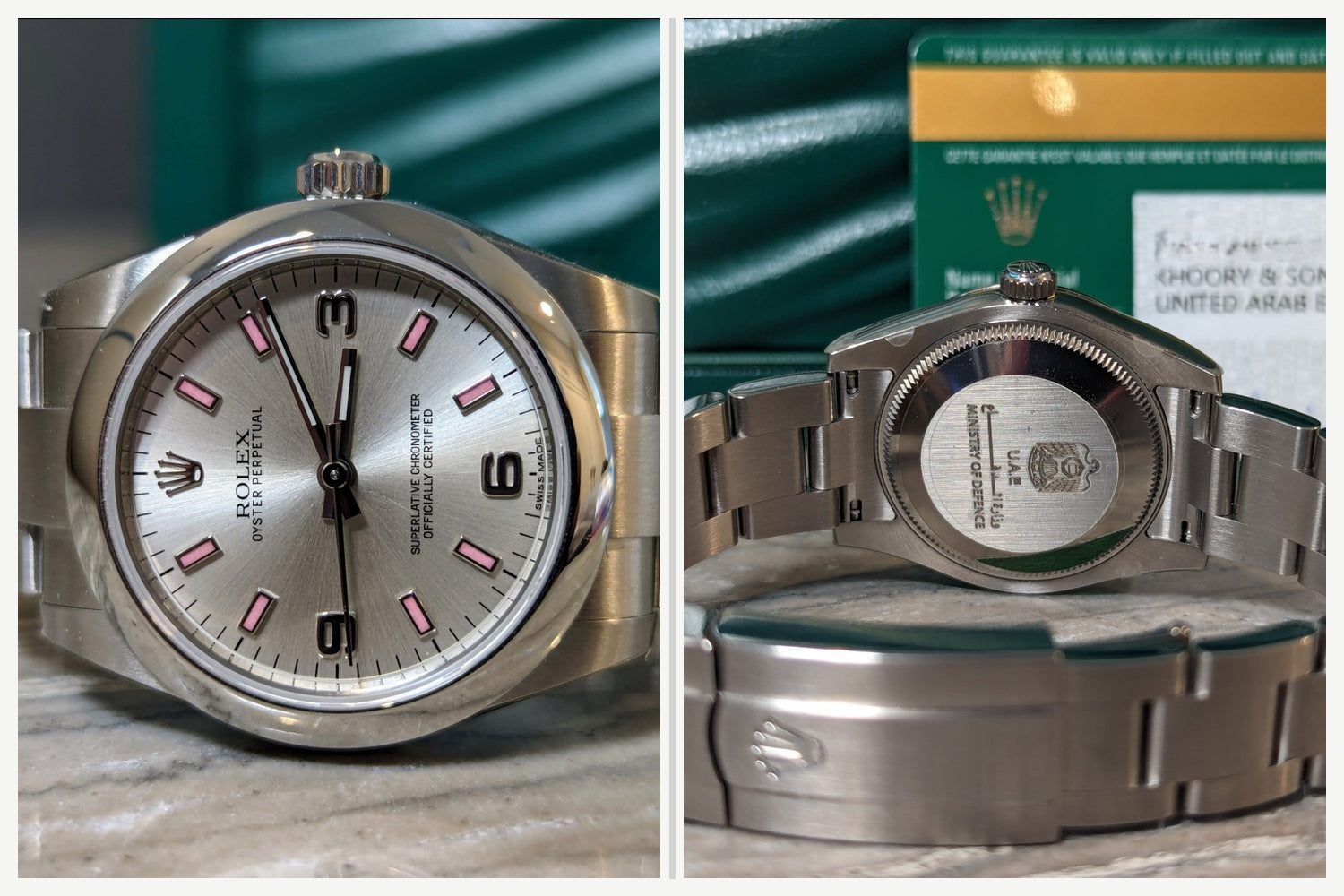 Rolex Oyster Perpetual 31 UAE Armed Forces signed Oyster Perpetual 31 Silver dial Pink markers