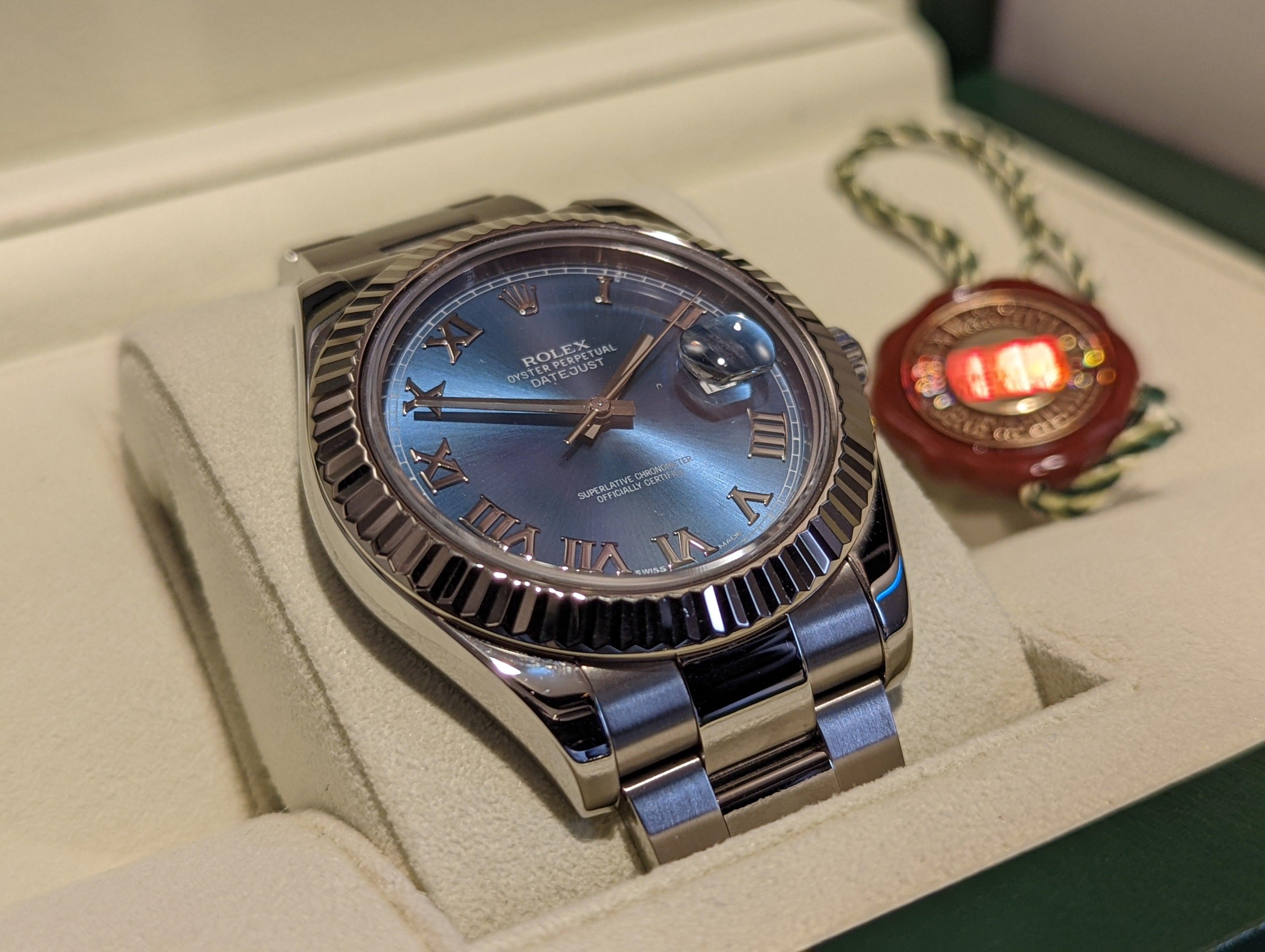 Rolex Datejust Roman Blue dial - Watch Them Tick